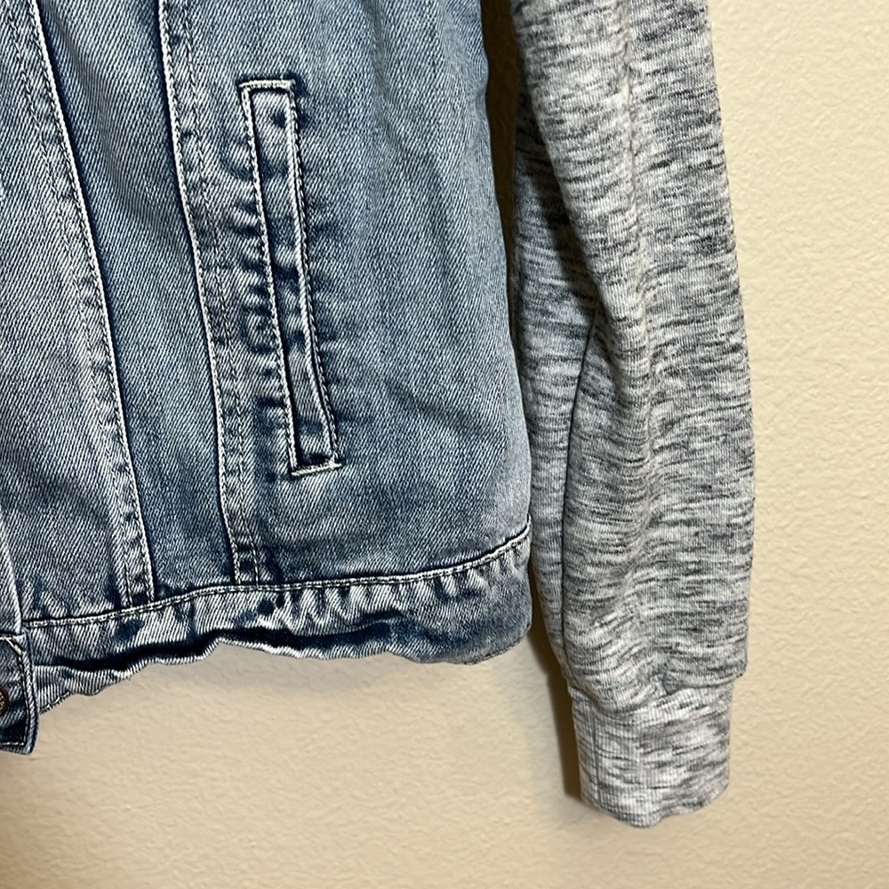 Eighty Two Denim & Knit Hooded Jean Jacket - Picture 6 of 11
